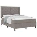 Box spring seng med pude Gråbrun 200 x 140 cm Stof