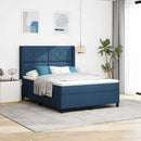 Box spring seng med pude med hovedgærde Blå 200 x 140 cm Stof