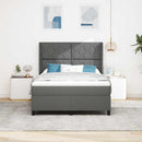 Box spring seng med pude Mørkegrå 200 x 160 cm Stof