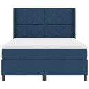 Box spring seng med pude med hovedgærde Blå 200 x 160 cm Stof