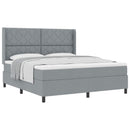 Box spring seng med pude Lysegrå 200 x 180 cm Stof