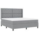 Box spring seng med pude Lysegrå 200 x 180 cm Stof