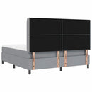 Box spring seng med pude Lysegrå 200 x 180 cm Stof