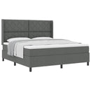 Box spring seng med pude Mørkegrå 200 x 180 cm Stof