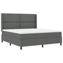 Box spring seng med pude Mørkegrå 200 x 180 cm Stof