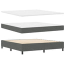 Box spring seng med pude Mørkegrå 200 x 180 cm Stof