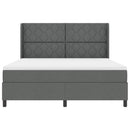 Box spring seng med pude Mørkegrå 200 x 180 cm Stof