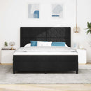 Box spring seng med pude med hovedgærde Sort 200 x 180 cm Stof