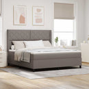 Box spring seng med pude Gråbrun 200 x 180 cm Stof