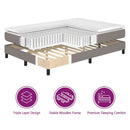 Box spring seng med pude Gråbrun 200 x 180 cm Stof