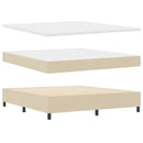 Box spring seng med pude med hovedgærde Creme 200 x 180 cm Stof