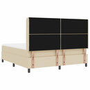 Box spring seng med pude med hovedgærde Creme 200 x 180 cm Stof