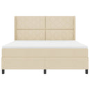 Box spring seng med pude med hovedgærde Creme 200 x 180 cm Stof