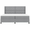 Box spring seng med pude Lysegrå 200 x 200 cm Stof