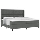 Box spring seng med pude Mørkegrå 200 x 200 cm Stof