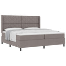 Box spring seng med pude Gråbrun 200 x 200 cm Stof