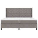 Box spring seng med pude Gråbrun 200 x 200 cm Stof