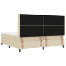 Box spring seng med pude med hovedgærde Creme 200 x 200 cm Stof
