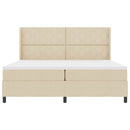 Box spring seng med pude med hovedgærde Creme 200 x 200 cm Stof