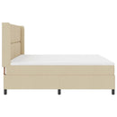 Box spring seng med pude med hovedgærde Creme 200 x 200 cm Stof