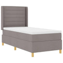 Box spring seng med hovedgærde Gråbrun 80 x 200 cm Stof