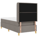 Box spring seng med hovedgærde Gråbrun 80 x 200 cm Stof
