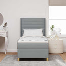 Box spring seng med madras Lysegrå 90 x 190 cm Stof