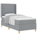 Box spring seng med madras Lysegrå 90 x 200 cm Stof