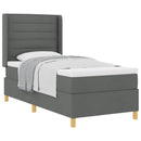 Box spring seng med madras Mørkegrå 90 x 200 cm Stof