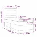 Box spring seng med madras Mørkegrå 90 x 200 cm Stof