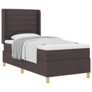 Box spring seng med madras Mørk Brun 90 x 200 cm Stof