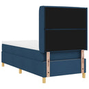Box spring seng med madras med hovedgærde Blå 100 x 200 cm Stof