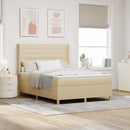 Box spring seng med madras Creme 140 x 200 cm Stof