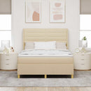 Box spring seng med madras Creme 160 x 200 cm Stof