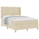 Box spring seng med madras Creme 160 x 200 cm Stof