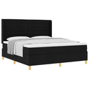 Box spring seng med madras Sort 180 x 200 cm Stof