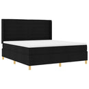 Box spring seng med madras Sort 180 x 200 cm Stof