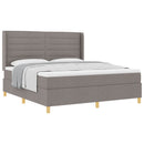 Box spring seng med hovedgærde Gråbrun 180 x 200 cm Stof