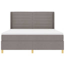 Box spring seng med hovedgærde Gråbrun 180 x 200 cm Stof