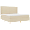 Box spring seng med madras Creme 180 x 200 cm Stof