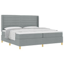 Box spring seng med madras Lysegrå 200 x 200 cm Stof