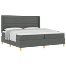 Box spring seng med madras Mørkegrå 200 x 200 cm Stof