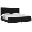 Box spring seng med madras Sort 200 x 200 cm Stof