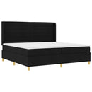 Box spring seng med madras Sort 200 x 200 cm Stof