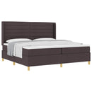 Box spring seng med madras Mørk Brun 200 x 200 cm Stof