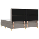 Box spring seng med hovedgærde Gråbrun 200 x 200 cm Stof