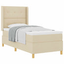 Box spring seng med hovedgærde Creme 80 x 200 cm Stof