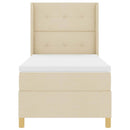 Box spring seng med hovedgærde Creme 80 x 200 cm Stof