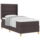 Box spring seng med hovedgærde Mørk Brun 90 x 190 cm Stof