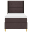Box spring seng med hovedgærde Mørk Brun 90 x 190 cm Stof